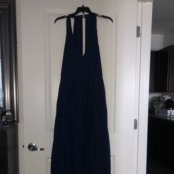 NEW Boohoo Chiffon Pleated Plunge Maxi Dress Sz 12 - Picture 3 of 4